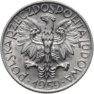 PRL, 5 zlotys 1959, Fisherman, Warsaw