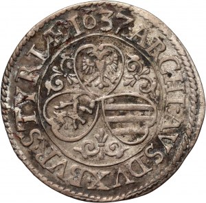 Austria, Ferdinando II, 3 krajcars 1637, Graz