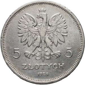 Second Polish Republic, 5 zlotych 1928, Nike, with mint mark