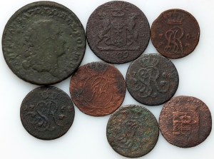 Pologne, Ensemble de pièces de monnaie 18/19ème siècle (8 pièces)