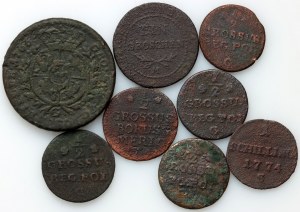 Poľsko, súbor mincí 18./19. storočia (8 kusov)