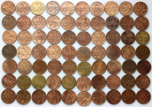 Second Republic, set of 5 penny coins from 1923-1939, (70 pieces)