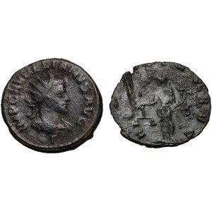 Römisches Reich, Satz von 2 Antoninianern, Wabalathus/Aurelian und Claudius II Gocki, 3.