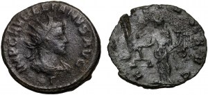 Impero romano, serie di 2 antoniniani, Wabalathus/Aureliano e Claudio II Gocki, III secolo.