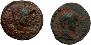 Empire romain, ensemble de 2 bronzes, Licinius et Gordian, 3e-4e siècle.