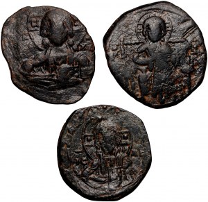 Bisanzio, insieme di 3 follis, Basilio II, Romano IIII, Niceforo III, X-XI sec.