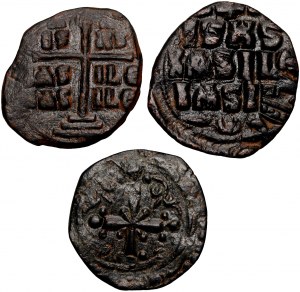 Bizancjum, zestaw 3 follisów, Bazyli II, Roman IIII, Nicefor III, X-XI w.