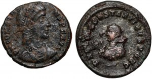 Empire romain, ensemble de 2 bronzes, Constantius et Constantine II, VIe siècle.