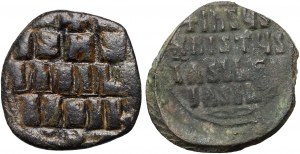 Byzance, ensemble de 2 follis, Basile II, Constantin IX, 10e-11e s.