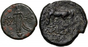 Grecia, Pont, Amisos, insieme di 2 bronzi, Mitridate IV Eupatore 120-63 a.C.