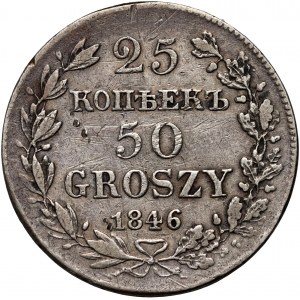 Ruské dělení, Mikuláš I., 25 kopějek = 50 grošů 1846 MW, Varšava
