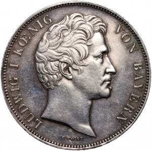 Germany, Bavaria, Ludwig I, 2 Thalers 1837, Munich, Monetary Union