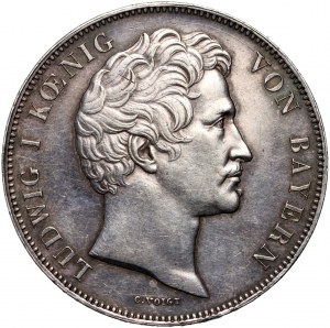 Germany, Bavaria, Ludwig I, 2 Thalers 1837, Munich, Monetary Union