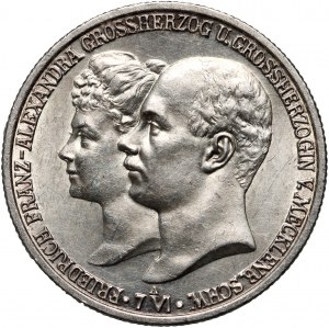 Německo, Meklenbursko-Schwerin, Friedrich Franz IV, 2 značky 1904 A, Berlín, svatba s princeznou Alexandrou