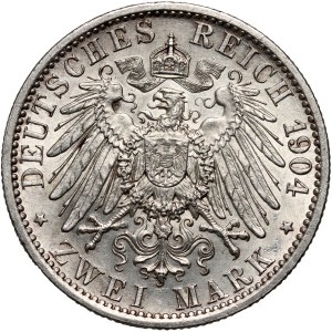 Germany, Mecklenburg-Schwerin, Friedrich Franz IV, 2 Mark 1904 A, Berlin, Wedding to Alexandra