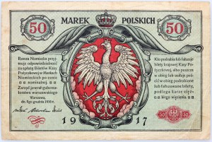Generalgouvernement, 50 polnische Mark 9.12.1916, Jenerał, Serie A
