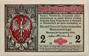 Generalne Gubernatorstwo, 2 marki polskie 9.12.1916, Generał, seria B