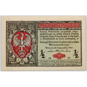 Generalne Gubernatorstwo, 1/2 marki polskiej 9.12.1916, Generał, seria B