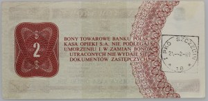 République populaire de Pologne, bon d'achat de 2 dollars, Pekao, 1.07.1979, série HM