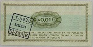 PRL, bon towarowy 1 cent, Pekao, 1.07.1969, seria EI
