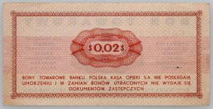 PRL, bon towarowy 2 centy, Pekao, 1.07.1969, seria GO