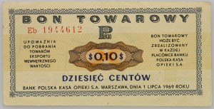 PRL, buono da 10 centesimi per merci, Pekao, 1.07.1969, serie Eb