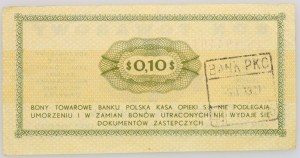 PRL, bon towarowy 10 centów, Pekao, 1.07.1969, seria Eb