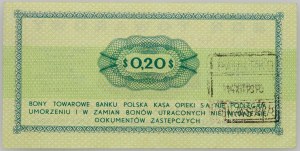 PRL, Warengutschein 20 Cents, Pekao, 1.07.1969, Serie En