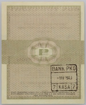 Polská lidová republika, komoditní poukázka na 10 centů, Pekao, 1.1.1960, série Db, doložka 3