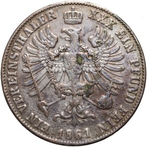 Allemagne, Prusse, Guillaume Ier, thaler 1861 A, Berlin