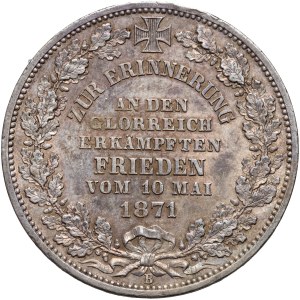 Nemecko, Brémy, Thaler 1871 B, Hannover, Víťazstvo nad Francúzskom