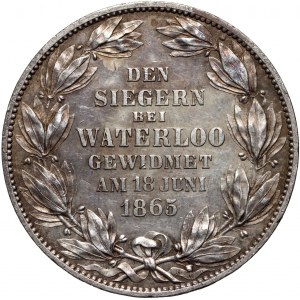 Allemagne, George V, Hanovre, thaler commémoratif 1865 B, Waterloo