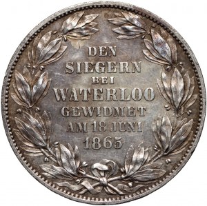 Germania, Giorgio V, Hannover, tallero commemorativo 1865 B, Waterloo