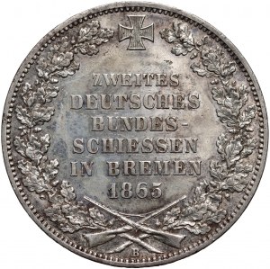Německo, Brémy, Thaler 1865 B, Hannover, Střelecký festival