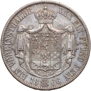 Německo, Brunswick-Lüneburg, Wilhelm, thaler 1866 B, Hannover