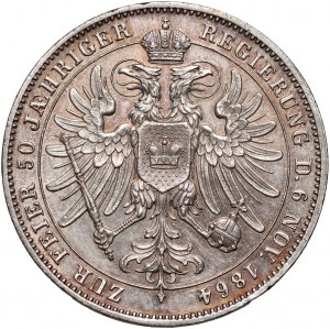 Nemecko, Schwarzburg-Rudolstadt, Friedrich Günther II, tolar 1864, 50. výročie vlády