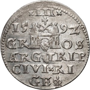 Sigismond III Vasa, trojak 1592, Riga