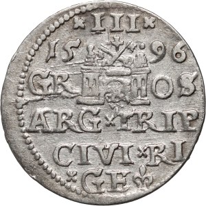 Sigismond III Vasa, trojak 1596, Riga