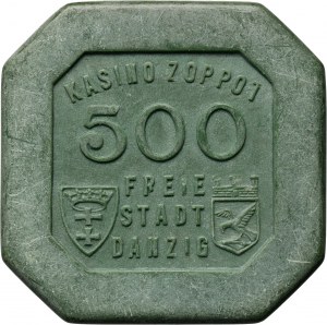 Free City of Gdansk, token of 500 guilders, KASINO ZOPPOT - Casino Sopot