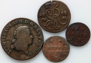 Stanisław August Poniatowski, zestaw monet z lat 1768-1788, (4 sztuki)
