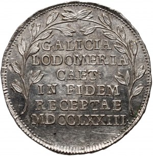 Galicie et Lodomérie, jeton en argent de 1773, annexion de la Galicie et de la Lodomérie à l'Autriche