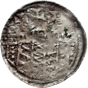 Bolesław III Krzywousty 1107-1138, denar, Kraków, Książę z włócznią i tarczą - Rzadki