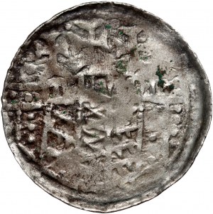 Bolesław III Krzywousty 1107-1138, denar, Kraków, Książę z włócznią i tarczą - Rzadki