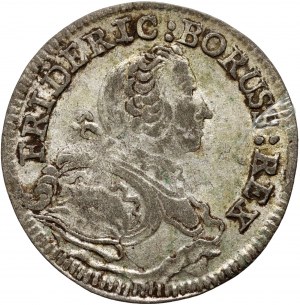 Śląsk pod panowaniem pruskim, Fryderyk II Wielki, 3 krajcary 1754 B, Wrocław