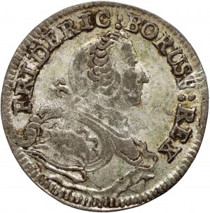 Slesia sotto il dominio prussiano, Federico II il Grande, 3 krajcary 1754 B, Breslavia