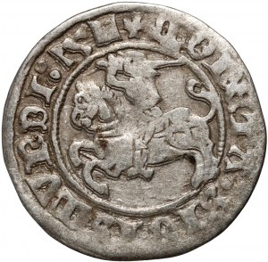 Sigismund I the Old, Lithuanian halfgross 1515, Vilnius - shortened date (15), rare