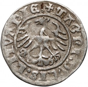 Sigismund I the Old, Lithuanian halfgross 1515, Vilnius - shortened date (15), rare