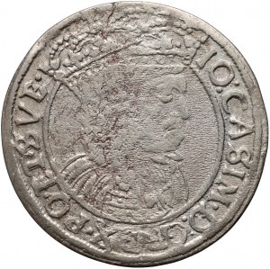 Johannes II. Kasimir, Sixpence 1662 GBA, Lemberg - ohne das Slepowron-Wappen - selten!