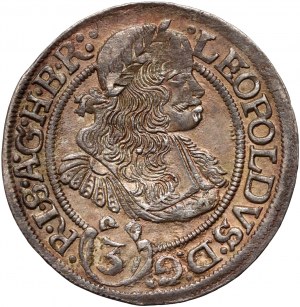Schlesien unter österreichischer Herrschaft, Leopold I., 3 krajcary 1670 SHS, Wrocław