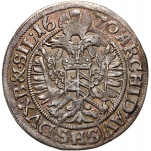 Silesia under Austrian rule, Leopold I, 3 krajcary 1670 SHS, Wrocław